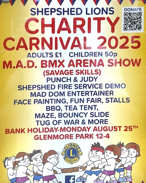 Shepshed Carnival 25th Aug 2025 poster